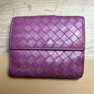Bottega Veneta purple bifold wallet